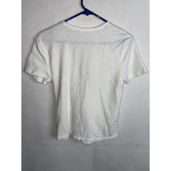 Gap White Cotton  Wrap-Front Short Sleeve Top Shirt Sz Small - Picture 5 of 7
